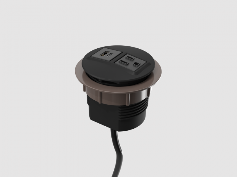 Round Flush Power/USB-Charging Center