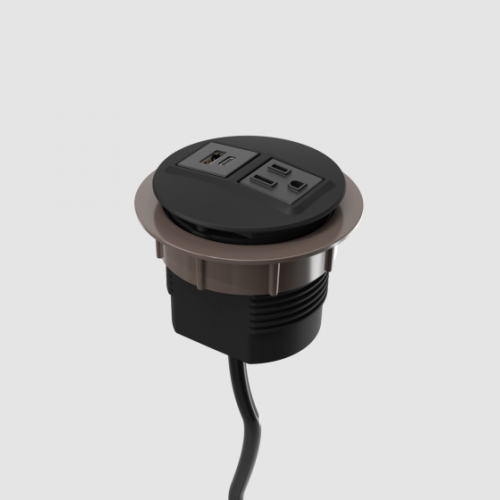 Round Flush Power/USB-Charging Center