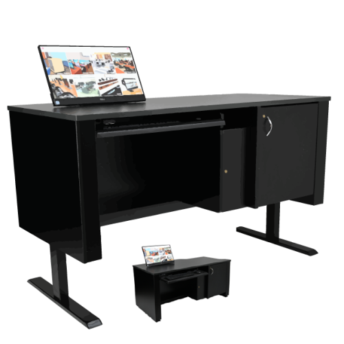 Sit-Stand AV Lectern Seated and Standing