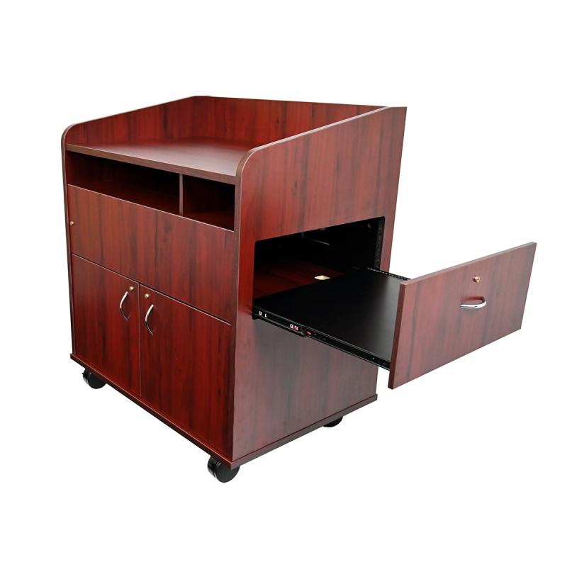 Standing Height Lectern Privacy Side Pull Out Shelf