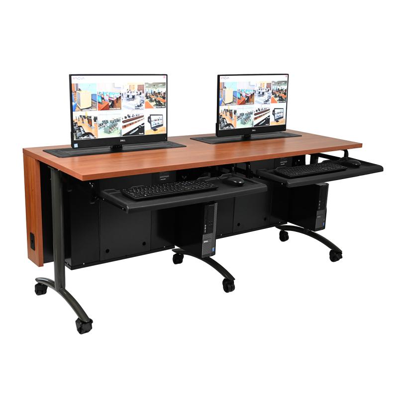 Computer Training Table w/ Trolley Monitor Lift